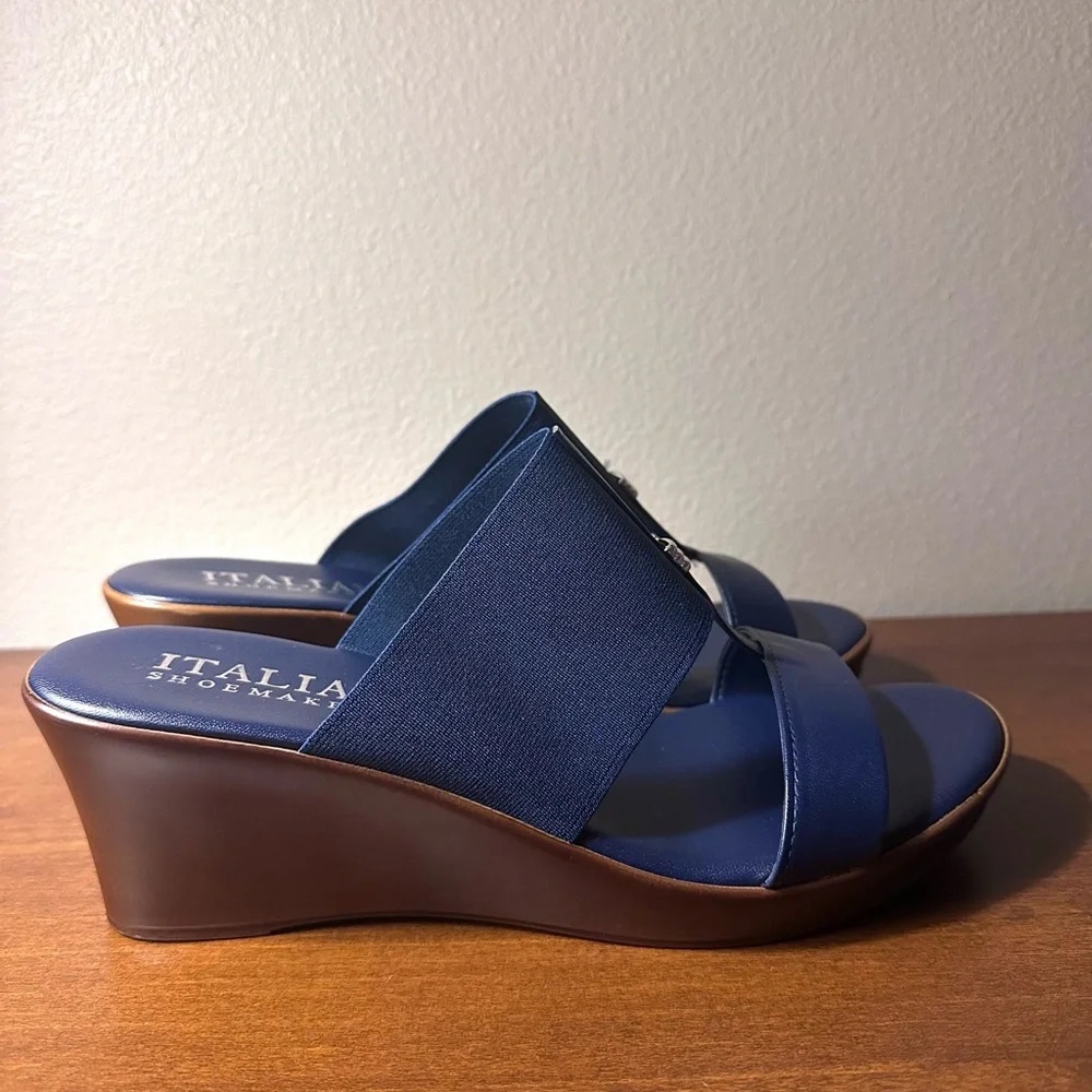 ITALIAN Shoemakers Besy Women's Wedge Moderate Height Band Sandal - Picture 2 of 7
